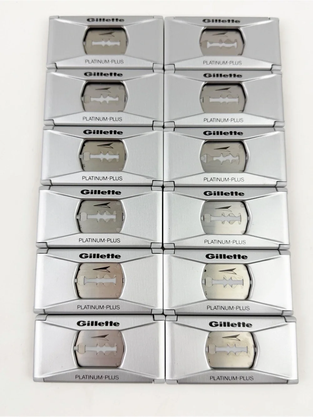 Vintage Gillette Platinum Plus Double Edge Razor Blades 12 Packs (2 per pk)